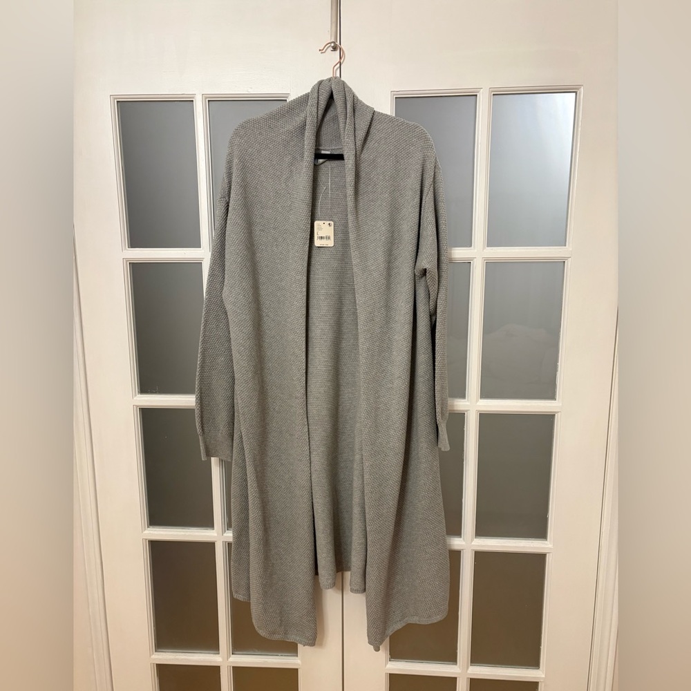 Free People Gray Open Front Cardigan